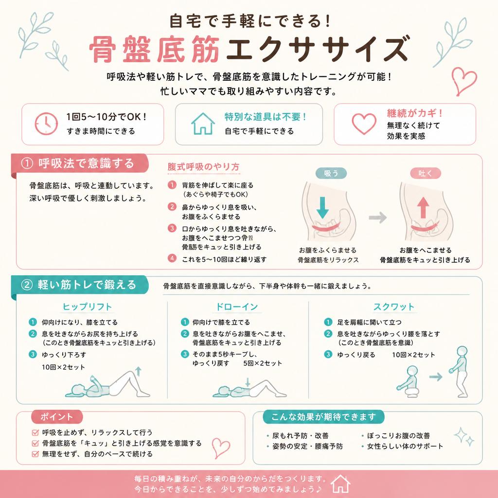 自宅でできる簡単な骨盤底筋ケア法