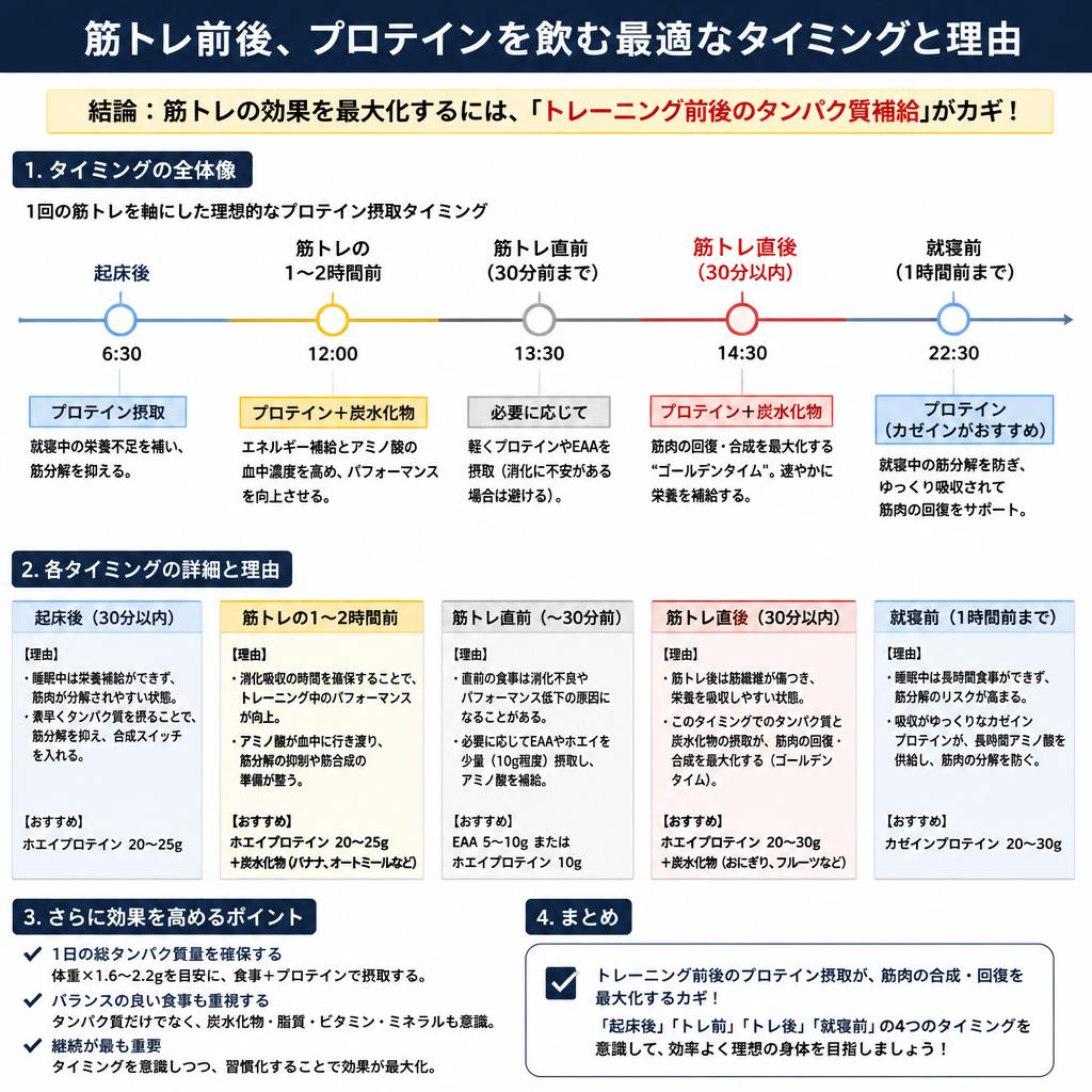 プロテイン摂取のタイミングとは？