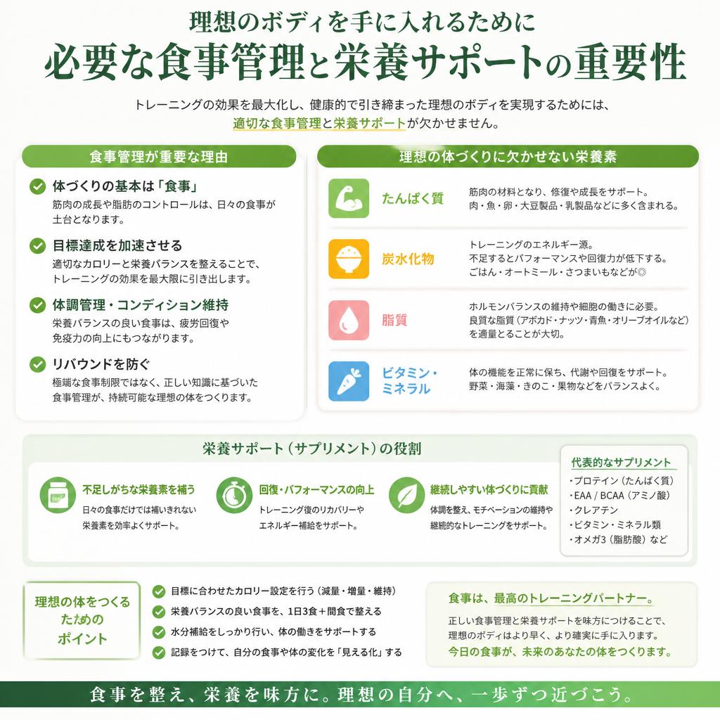 栄養管理で効果を最大化