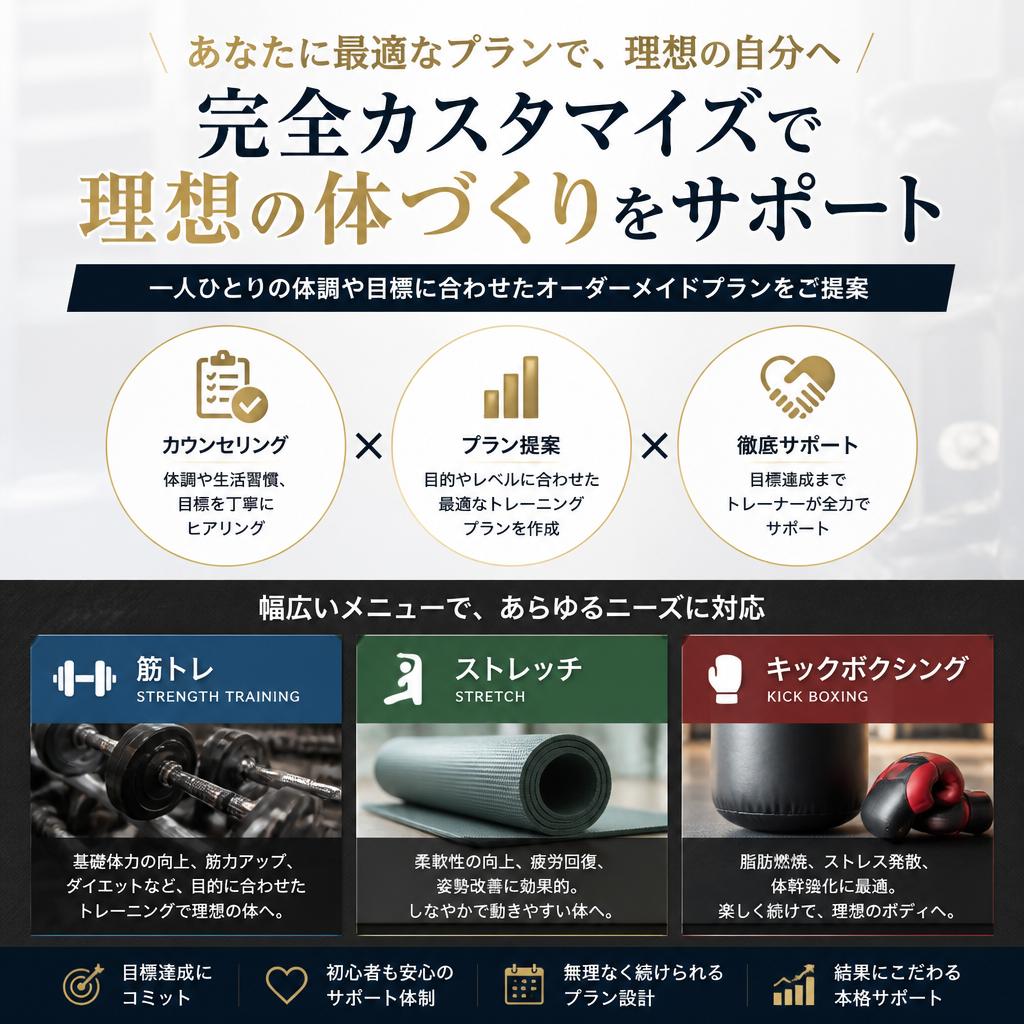 一人ひとりに合わせたオーダーメイドトレーニング