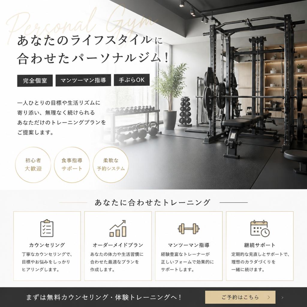 あなたのライフスタイルに合わせたパーソナルジム！
