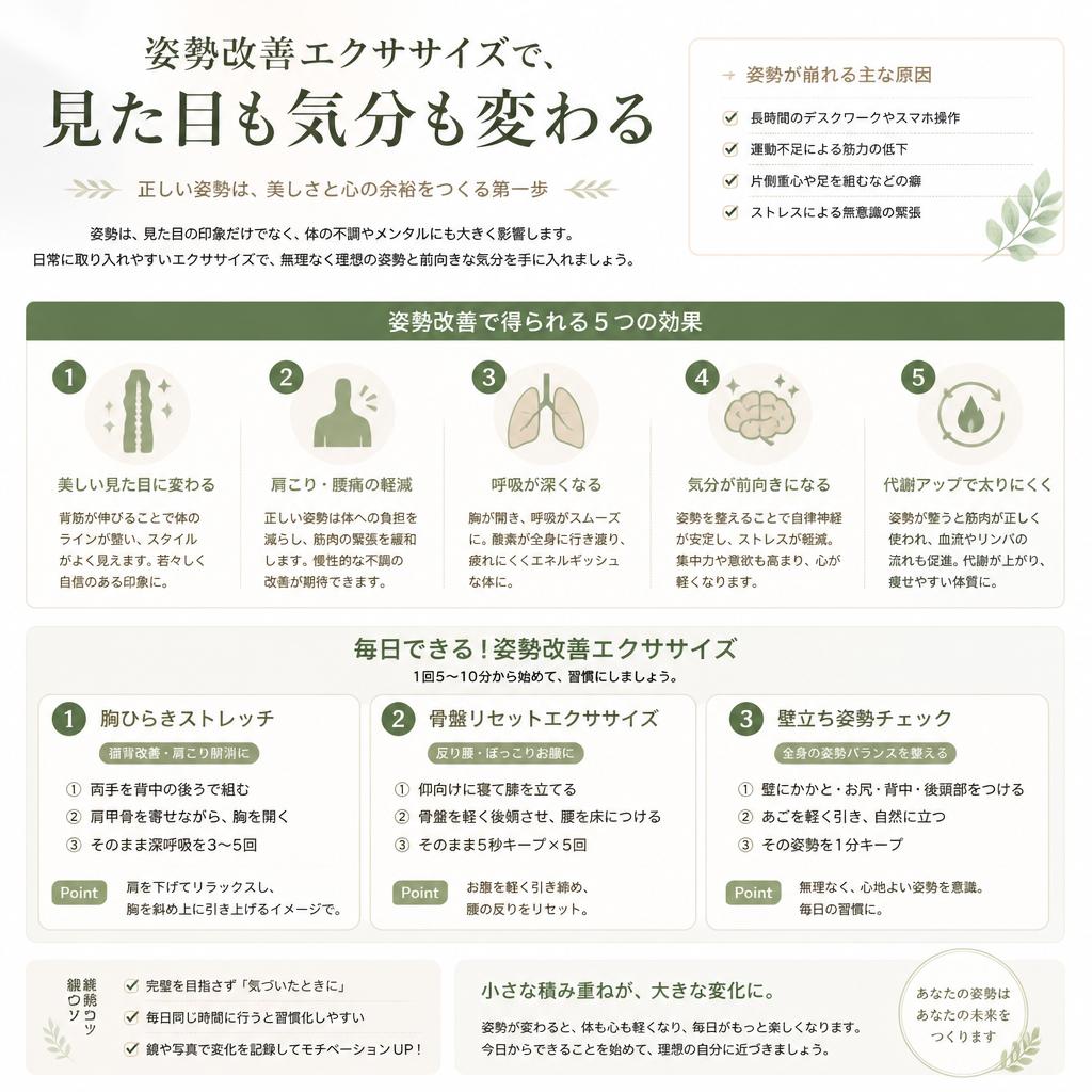 姿勢改善で心も体も健康に