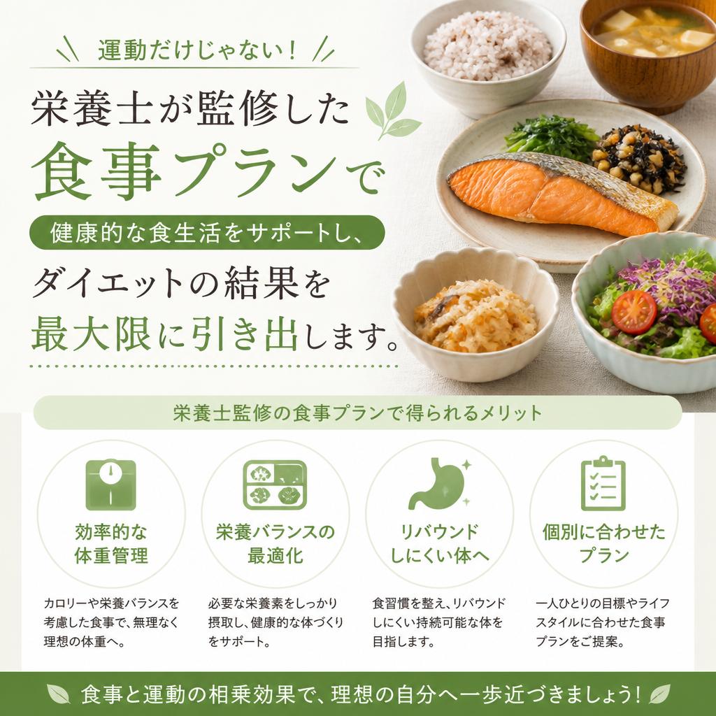食事管理でさらなる効果を